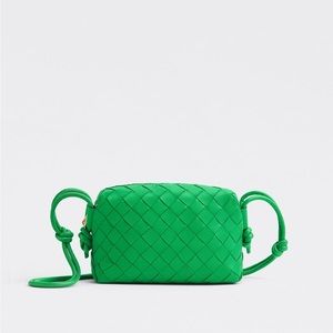 Bottega Veneta mini loop camera bag in parakeet